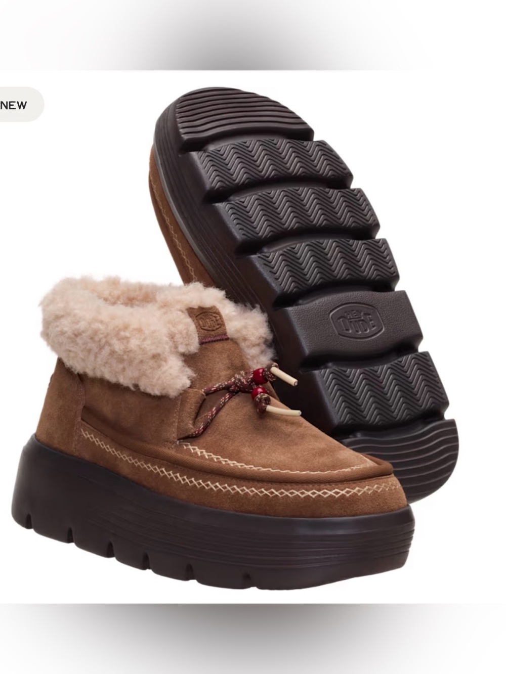 NWT Hey Dude Austin Edge Lounge Suede Cognac Size 8